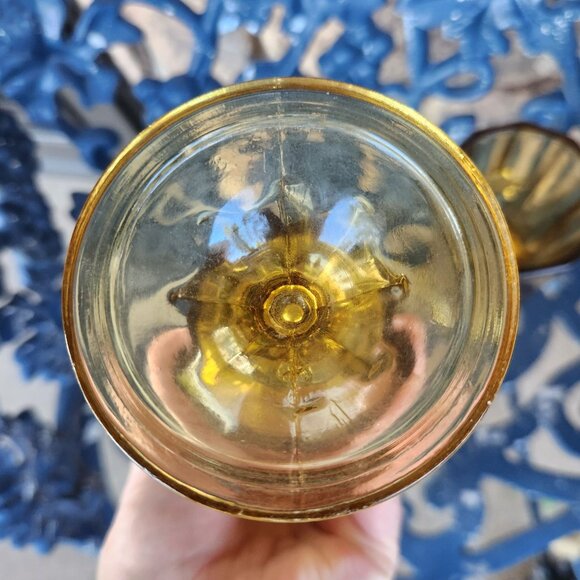 Federal Glass Bicentennial Footed Amber Star 1776-1976 Tumbler Glass - Picture 6 of 6